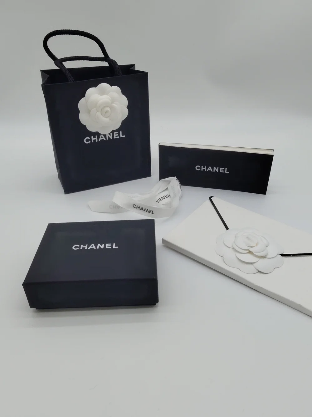 CHANEL Fine Jewelry Packaging Set Camellia Jewelry Box Ribbon Bag Booklet